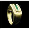 Image 4 : 0.32 ctw Emerald and Diamond Ring - 14KT Yellow Gold