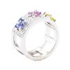 Image 4 : 1.61 ctw Multi-Colored Sapphire and Diamond Ring - 14KT White Gold