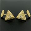 Image 2 : French 18k Yellow Gold Marina B 1.20 ctw FANCY Yellow Trillion Diamond Cuff Link