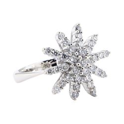 0.60 ctw Diamond Starburst Ring - 14KT White Gold