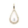 Image 1 : 0.80 ctw Diamond and Mother of Pearl Pearl Enhancer - 14KT Yellow Gold