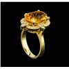 Image 4 : 5.25 ctw Citrine and Diamond Ring - 14KT Yellow Gold