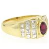 Image 3 : Estate 18kt Yellow Gold 1.75 ctw Ruby and Diamond Wide Band Ring