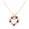 Image 2 : 0.20 ctw Diamond and Ruby Heart Shaped Pendant with Chain - 14KT Yellow Gold