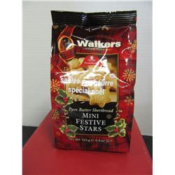 WALKERS MINI FESTIVE STARS PURE BUTTER SHORTBREAD (125 G) - PER BAG