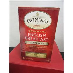 TWINNINGS ENGLISH BREAKFAST DECAFFEINATED TEA (20 TEA BAGS) - PER BOX