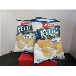 HERR'S KETTLE COOKED ORIGINAL CHIPS (31.9 G/BAG) - 4 BAGS