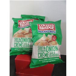 COVERED BRIDGE SOUR CREAM & ONION KETTLE COOKED POTATO CHIPS (36 G/BAG) - 4 BAGS