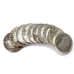Ten 10ct. Silver German 5 Mark Coins BU