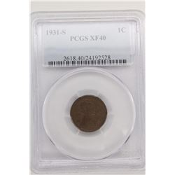 1931 S LINCOLN CENT PCGS XF