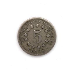 1867 SHIELD NICKEL Choice VF