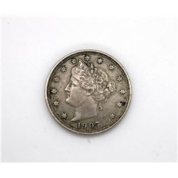 1907 LIBERTY "V" NICKEL XF+