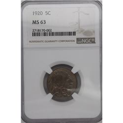 1920 BUFFALO NICKEL NGC MS63