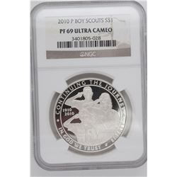 2010 P Boy Scouts Commemorative Dollar NGC PF69