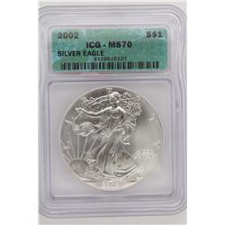 2002 American Silver Eagle ICG MS70