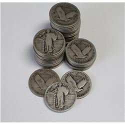 40Ct. Roll of Full Date Standing Liberty Quarters