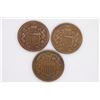 Image 2 : Three (3ct) US 1864 Two Cent Pieces VG-F