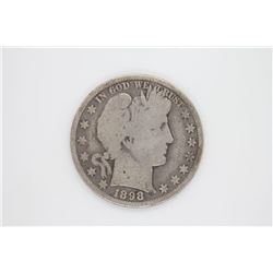 1898 O BARBER HALF DOLLAR Semi-Key VG+