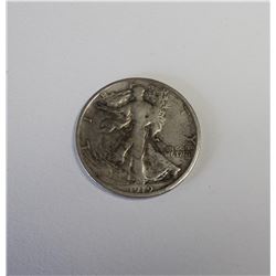 1919 D WALKING LIBERTY HALF DOLLAR F+