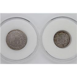 1805 & 1811 Mexico 1 & 1/2 Silver Reales