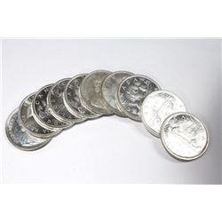 Bu Roll of 10 1960'S Canada Silver Dollars