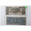 Image 1 : Two 1863 $10.00 Confederate Notes
