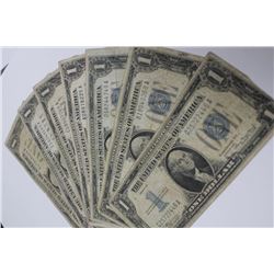 A group of seven (7ct.) 1934 Silver Certificates