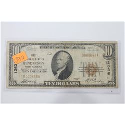 10 DOLLAR NATIONAL CURRENCY LOW SERIAL NUMBER