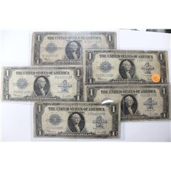 Lot of Five 1923 Silver Certificates AV Circ.