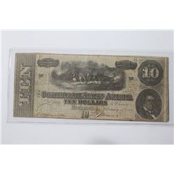 Lot of 2 Civil War CSA Notes $5 & $10