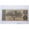 Image 3 : Lot of 2 Civil War CSA Notes $5 & $10