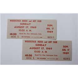 Pair of 1969 Woodstock Tickets