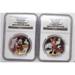 2014 Niue $2 Disney Mickey & Minnie Mouse PF70