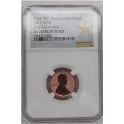 2019 W LINCOLN CENT REVERSE PROOF NGC PF70RD FDI