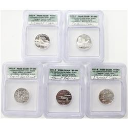 2001 S SILVER QUARTER 5 PC SET Artist Signed!