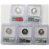 Image 7 : 2001 S SILVER QUARTER 5 PC SET Artist Signed!