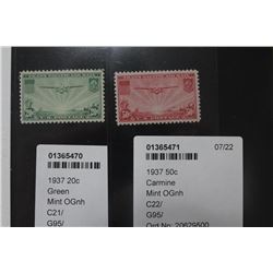 US #C21-22 1935 CHINA CLIPPER AIRMAIL MINT-OGNH XF