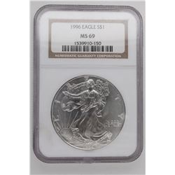 1996 AMERICAN SILVER EAGLE MS69