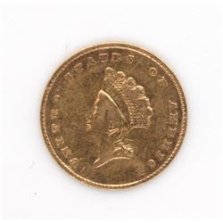 1854 GOLD $1 INDIAN HEAD TYPE 2