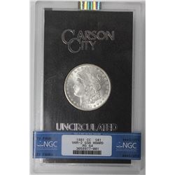 1881 CC Morgan Silver Dollar GSA NGC64