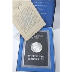 1884 CC Choice BU GSA Morgan Silver Dollar Box/COA