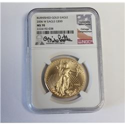 2006 W BURNISHED GOLD $50 EAGLE MS70