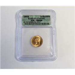 1902 Russian 5 Rouble ICG MS66