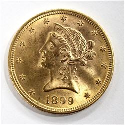 1899 $10 Gold Liberty Gem UNC