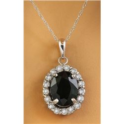 2.00 CTW Sapphire 18K White Gold Diamond Necklace