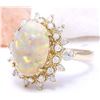 Image 2 : 4.85 CTW Natural Opal 14K Solid Yellow Gold Diamond Ring