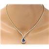 Image 3 : 17.67 CTW Natural Tanzanite 18K Solid Yellow Gold Diamond Necklace
