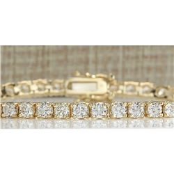 6.60 CTW Natural Diamond Bracelet In 18K Solid Yellow Gold