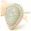 Image 2 : 13.18 CTW Natural Opal 18K Solid Yellow Gold Diamond Ring