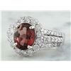 Image 2 : 4.33 CTW Tourmaline 18K White Gold Diamond Ring